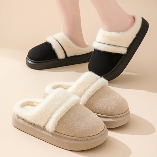 fluffy Warm Cotton Slippers For Women