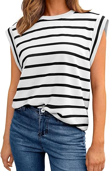 women's sleeveless striped top