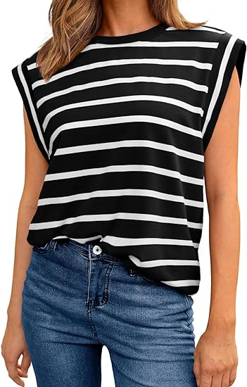 women's sleeveless striped top