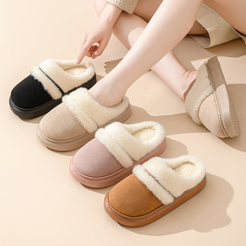 fluffy Warm Cotton Slippers For Women